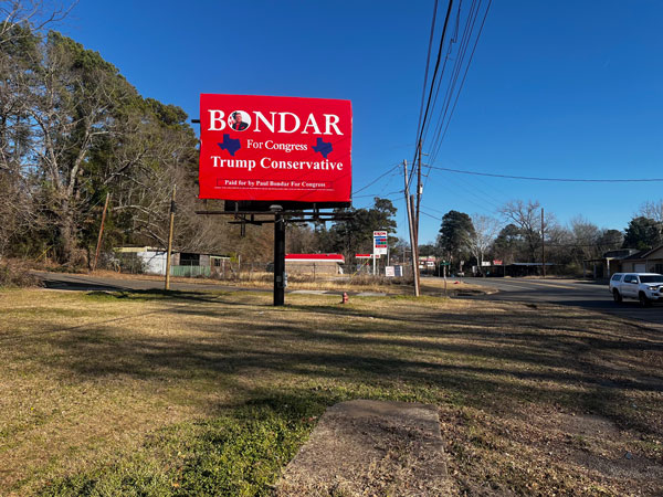 Bondar billboard on a open group.