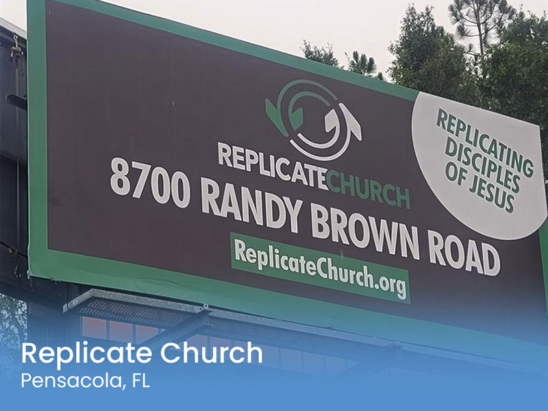Replicate Church, Pensacola, FL billboard.